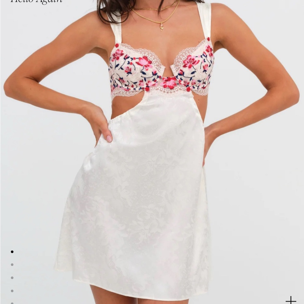 For Love And Lemons White and Red Mini Dress
